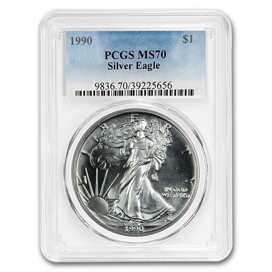1990 Silver American Eagle MS-70 PCGS 1990 Silver American Eagle MS-70 PCGS